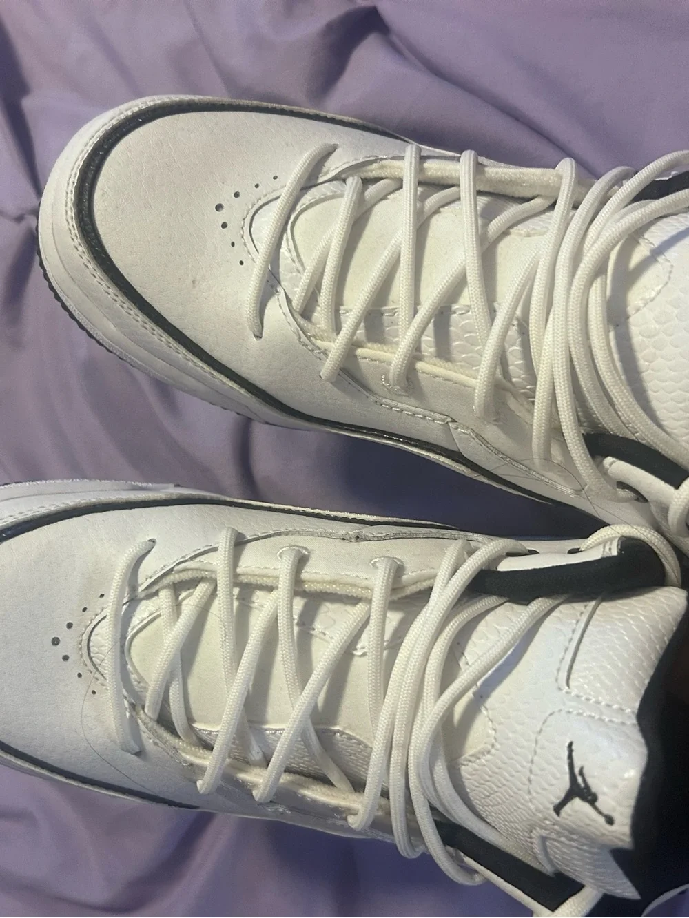 Jordan White Sneakers with Black Accents